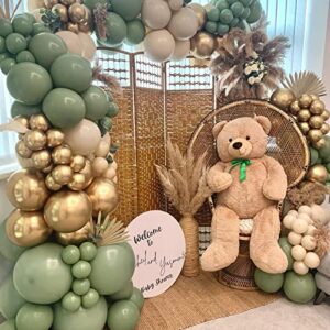Sage Balloons Garland Kit Arch Olive Green Gold Baby Shower Birthday Bridal Party Decorations