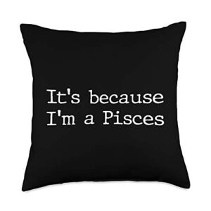 pisces horoscope by design tee company pisces horoscope gifts women girls men zodiac sign astrology throw pillow, 18x18, multicolor