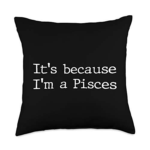 Pisces Horoscope By Design Tee Company Pisces Horoscope Gifts Women Girls Men Zodiac Sign Astrology Throw Pillow, 18x18, Multicolor