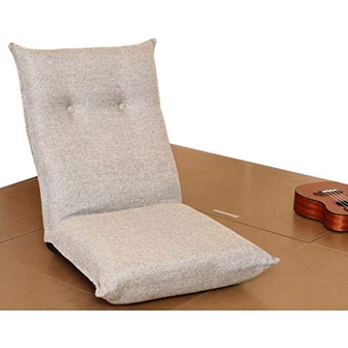 GYDJBD Optimized Cotton and Linen Fabric, Built-in Padded Cotton, Cushioned Backrest Floor Chair, Game Floor Sofa, Multi-Angle Lazy Sofa, Folding Chair (Color : A)