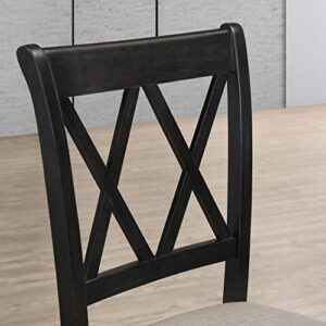 Roundhill Furniture Windvale Cross-Buck Wood 5-Piece Dining Set, Black