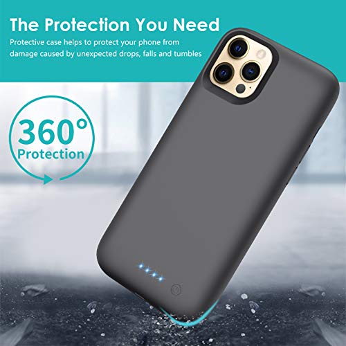 Pxwaxpy Battery Case for iPhone 12 Pro Max [6.7 inch], [7800mAh] Portable Protective Charging Case Extended Battery Backup Pack for Apple iPhone 12 Pro Max Rechargeable Charger Case Black