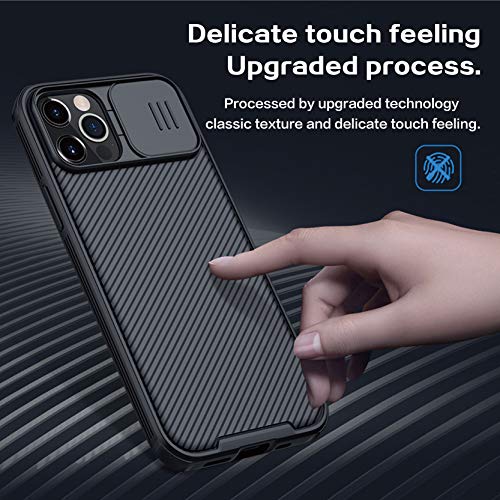 imluckies Compatible for iPhone 12/12 Pro Case with Camera Cover, Hard PC Back & Soft Bumper, Protective & Slim Fit, Camera Protection Case for iPhone 12&12 Pro 6.1" 2020-Black