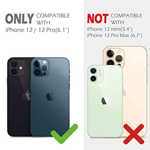 imluckies Compatible for iPhone 12/12 Pro Case with Camera Cover, Hard PC Back & Soft Bumper, Protective & Slim Fit, Camera Protection Case for iPhone 12&12 Pro 6.1" 2020-Black