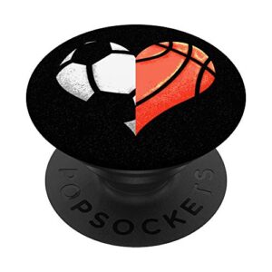soccer basketball ball heart football valentines day popsockets swappable popgrip