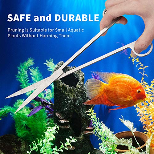 Cytheria Aquarium Aquascape Tools Kits, Long Stainless Steel Tweezers Scissors Spatula Carrying, Tool Aquascaping Tools Kit Bonsai Kit Plant Tools Algae Scrapers for Fish Tank (6 Pack)