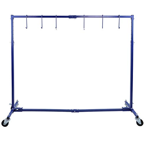 ABN Adjustable 7 Foot Paint Hanger - Extendable 50-70-Inch Painting Rack - Paint Hanger Hooks with Swivel Locking Wheels