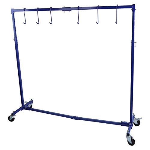 ABN Adjustable 7 Foot Paint Hanger - Extendable 50-70-Inch Painting Rack - Paint Hanger Hooks with Swivel Locking Wheels