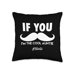 funny aunt gifts from nieces & nephews auntie apparel for your favorite aunt throw pillow, 16x16, multicolor