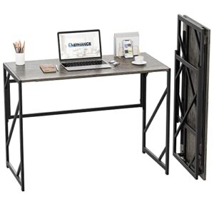 elephance 40" folding computer desk no assembly needed foldable small home office desk study writing desk gaming table for small space