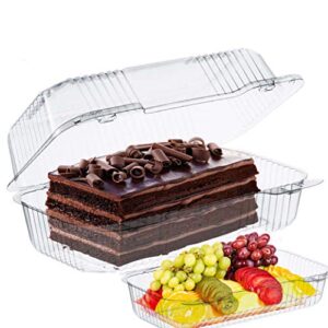 9 x 5 Dessert cake roll container Clear Hinged Lid disposable 9 x 5 great for Loaf Deep Cookies plastic containers disposable donut sandwich clamshell containers for food Takeout Trays (Pack of 25)