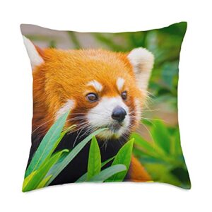 red panda gifts red panda throw pillow, 18x18, multicolor