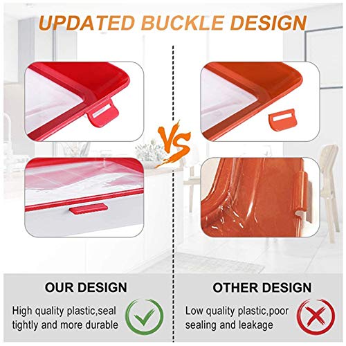 Food Plastic Preservation Tray- stackable food preservation trays- Reusable fresh tray food storage for Vegetable Fruit Meat Kitchen, Office, School (6)