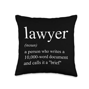 lawyer gifts by design tee company funny gifts for men women lawyer definition attorney throw pillow, 16x16, multicolor