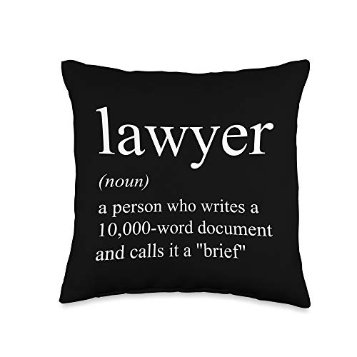 Lawyer Gifts By Design Tee Company Funny Gifts for Men Women Lawyer Definition Attorney Throw Pillow, 16x16, Multicolor