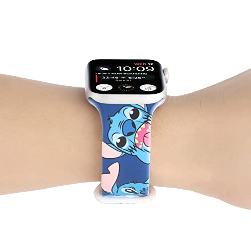 HYHMXB Cute Cartoon Monster Pattern Watch Bands Compatible with Apple Watch 38mm 40mm 41mm for Kids Girl Boy, Grade Soft Silicone Sports Wristband Strap for iWatch SE & Series 8/7/6/5/4/3/2/1
