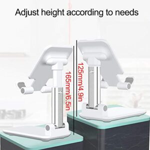 TIQUS [2 Pack] Foldable Desktop Cell Phone Stand, Angle & Height Adjustable Desk Table Phone Holder with Stable Anti-Slip Design Compatible with Cellphone Smartphones White