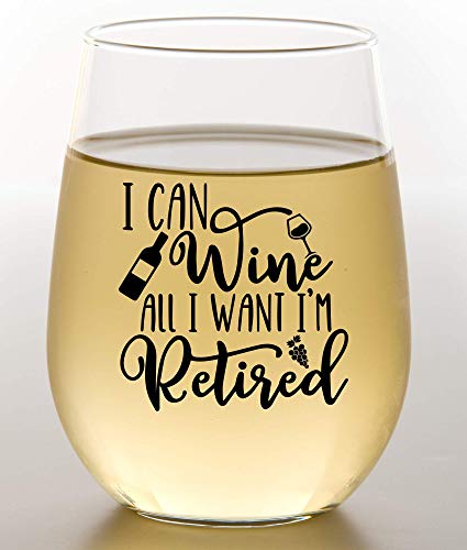 Funny Retirement Gift Wine Glass For Women - Humorous Gifts For Retired Coworkers - Unique Wine Glass With Funny Saying - Happy Retirement Gifts