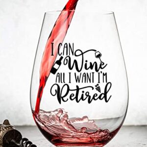 Funny Retirement Gift Wine Glass For Women - Humorous Gifts For Retired Coworkers - Unique Wine Glass With Funny Saying - Happy Retirement Gifts