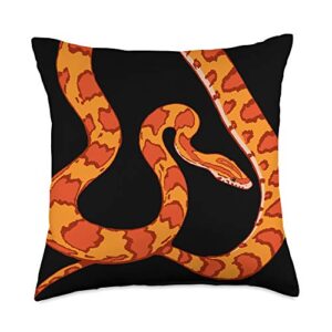 corn snake gifts corn snake throw pillow, 18x18, multicolor