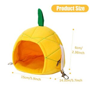 Jetec Pineapple Hammock Soft Hamster House Bed Small Animals Hamster Hanging House Cage Nest Sugar Glider Cage Accessories for Guinea Pig Rat Chinchilla Small Pets Sleeping Playing