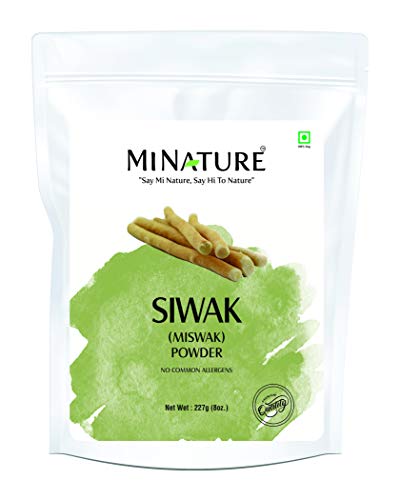 Miswak (Siwak) Powder by mi Nature | salvarado persica| 227g(8 oz) (0.5 lb) | 100% Only Miswak (siwak) Powder | Dental Care | Natural Toothpaste | Whitening Teeth | Oral Care