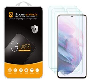 (3 pack) supershieldz designed for samsung galaxy (s21 plus 5g) tempered glass screen protector, anti scratch, bubble free