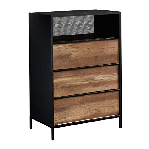 Sauder Boulevard Café 3-Drawer Chest, L: 29.13" x W: 17.48" x H: 42.68", Black Finish