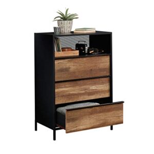 Sauder Boulevard Café 3-Drawer Chest, L: 29.13" x W: 17.48" x H: 42.68", Black Finish