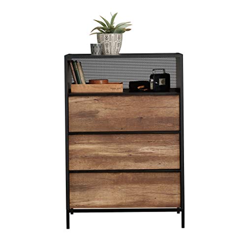 Sauder Boulevard Café 3-Drawer Chest, L: 29.13" x W: 17.48" x H: 42.68", Black Finish