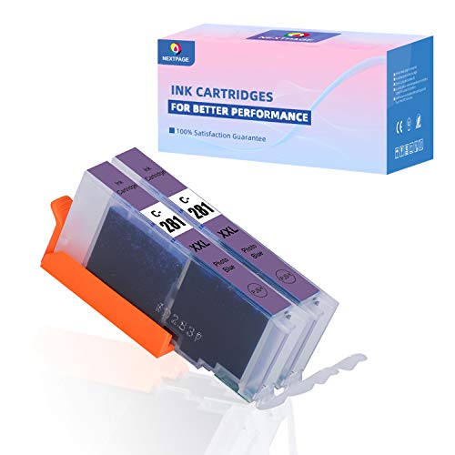 Compatible Canon 281 PB Ink Cartridge Replacement for Canon 281XXL Photo Blue Use for PIXMA TS9120 TR7520 TR8520 TS6120 TS6220 TS8120 TS8220 TS9520 TS6320 TS9521C Printer, CLI281xxl PB 2 Pack