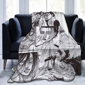 throw blanket eren yeager attack on titan soft microfiber sofa blanket comfortable luxury air-conditioning quilt medium 50" x60“