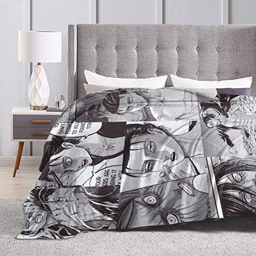 Throw Blanket Eren Yeager Attack On Titan Soft Microfiber Sofa Blanket Comfortable Luxury Air-Conditioning Quilt Medium 50" X60“