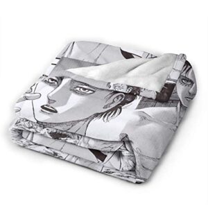 Throw Blanket Eren Yeager Attack On Titan Soft Microfiber Sofa Blanket Comfortable Luxury Air-Conditioning Quilt Medium 50" X60“