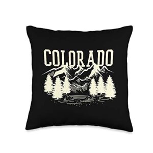 pnmerch colorado apparel gift camping hiking colorado rocky mountains throw pillow, 16x16, multicolor