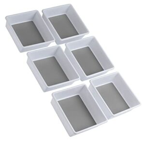 livorini drawer organizers | kitchen drawer organizer, desk drawer organizer, junk drawer organizer | organization and storage tray [6 pcs]