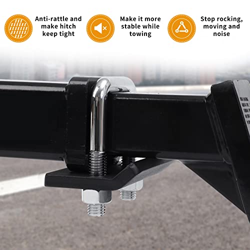 Hitch Tightener for 1.25" and 2" Hitches, Solid Steel Anti-Rattling Stabilizer, Rust-Free, Reducing Extra Movement Including Swaying, Rocking and Rattling of Any Hitch-Mounted Accessory (1 Pack)