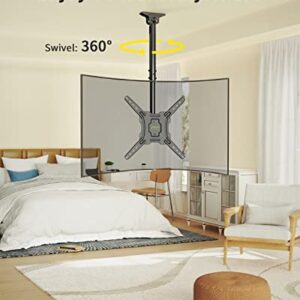 AM alphamount Ceiling TV Mount for 13-55 Inch LCD LED OLED 4K TVs/Monitors, Hanging TV Mount Bracket Swivels Tilts Rotates fits Flat/Sloped Roof, Max VESA 400x400mm, Holds up to 77lbs