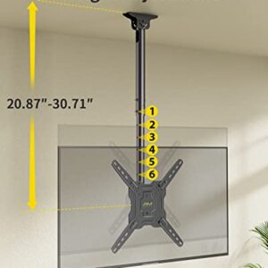 AM alphamount Ceiling TV Mount for 13-55 Inch LCD LED OLED 4K TVs/Monitors, Hanging TV Mount Bracket Swivels Tilts Rotates fits Flat/Sloped Roof, Max VESA 400x400mm, Holds up to 77lbs