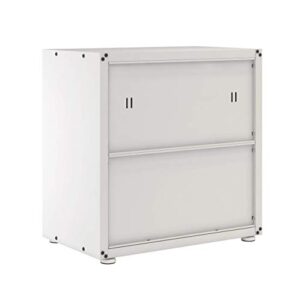 itbe for Home Ready-to-Assemble One Drawer Steel Cabinet with 2 Doors (White and Grey)