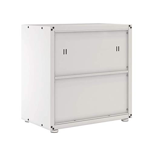 itbe for Home Ready-to-Assemble One Drawer Steel Cabinet with 2 Doors (White and Grey)