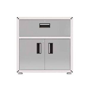 itbe for Home Ready-to-Assemble One Drawer Steel Cabinet with 2 Doors (White and Grey)