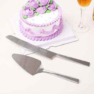 HEIDEL ESSENCE Cake Knife and Server Set – Premium Stainless Steel Cake Server Set with Solid Handles - Wedding Cake Knife Set for Parties and Events – Lovely Bridal Shower or Engagement Present