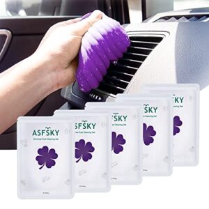 asfsky car putty car cleaning gel car cleaning putty car gel cleaner car slime for car dust cleaner keyboard dust cleaning gel 5 pack (purple)