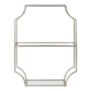 Kate and Laurel Ciel Glam Geometric Wall Shelf, 18 x 24, Silver, Decorative Shelves for Storage and Display