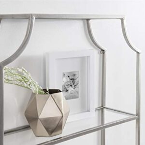 Kate and Laurel Ciel Glam Geometric Wall Shelf, 18 x 24, Silver, Decorative Shelves for Storage and Display