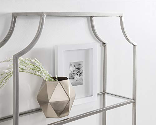 Kate and Laurel Ciel Glam Geometric Wall Shelf, 18 x 24, Silver, Decorative Shelves for Storage and Display