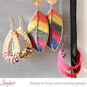 Earring Organizer Wall Monut Earring Holder Display Hanging Jewelry Organizer for Studs Dangle Earrings and Necklaces Holder Rack for Women Girl Gift