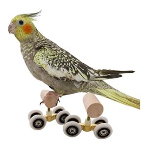 Mini Roller Skates for Parrot Double Row Toy Pet Intelligence Training Kit Supplies for Smaller Parrot