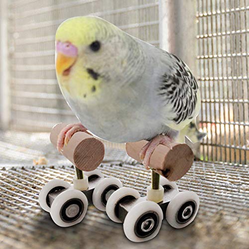 Mini Roller Skates for Parrot Double Row Toy Pet Intelligence Training Kit Supplies for Smaller Parrot